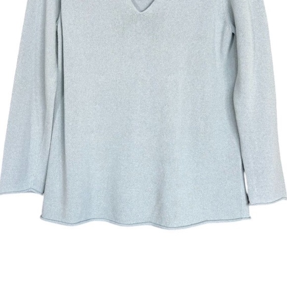 Eileen Fisher Light Blue V-Neck Long Sleeve Sweater Women's Size PL - Picture 6 of 9